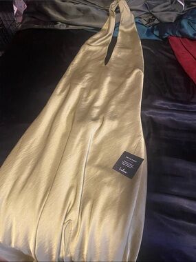 Lulu's Gold Halter Wedding Dress